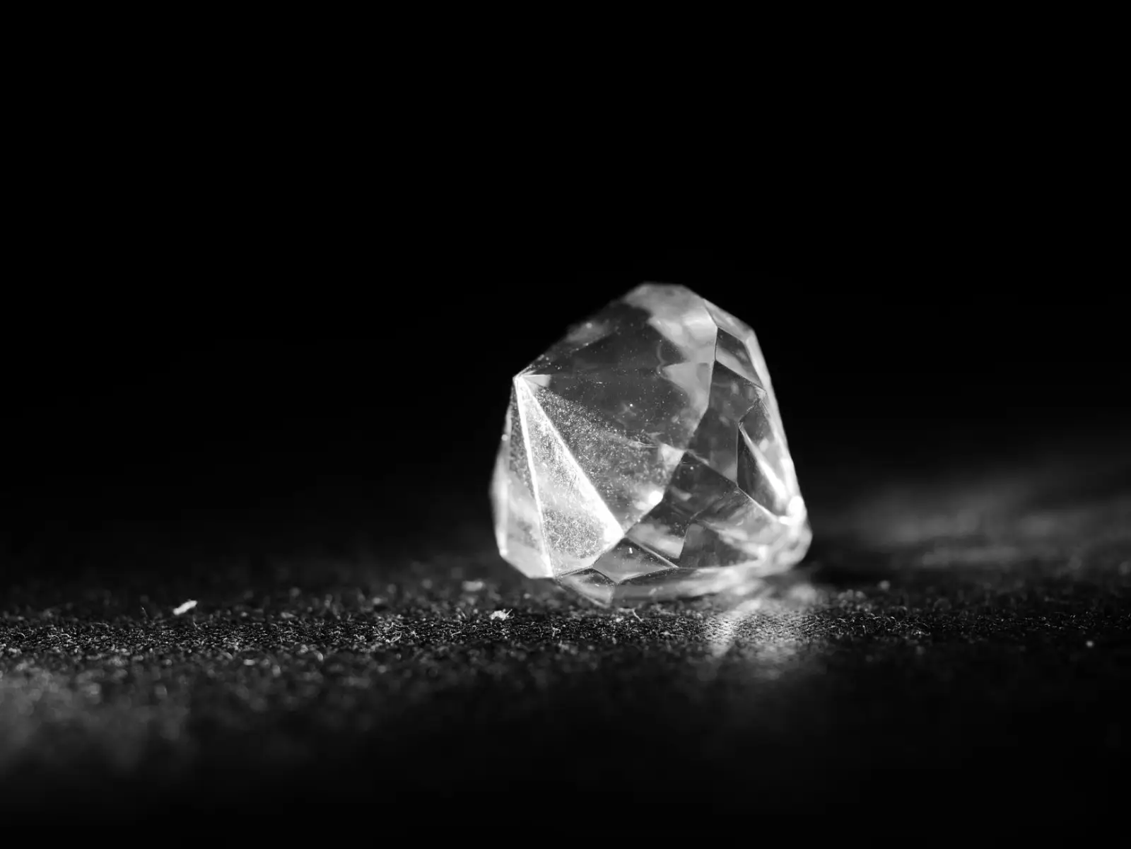 Diamond photographed up close, the view a clarity grade describes